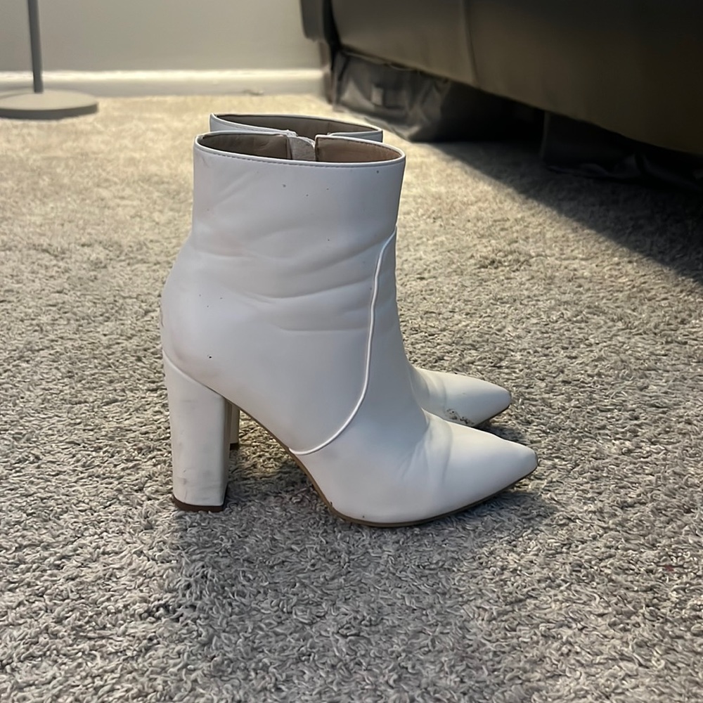 White ankle boots